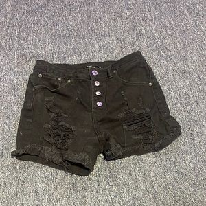 almost famous black jean shorts